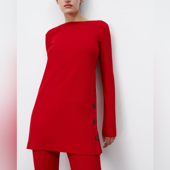 Zara Limited Edition Long Rib Top - Picture 3 of 8